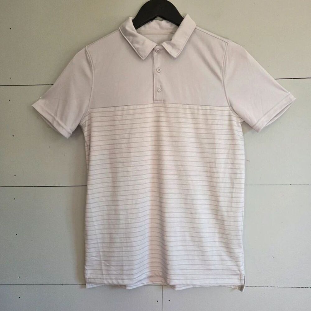 All in Motion Boys Size 16 XL Collared Polo Shirt in Striped Gray